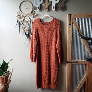 Free People | Sunshine Long Knitted Sweaterdress Rust Nwot